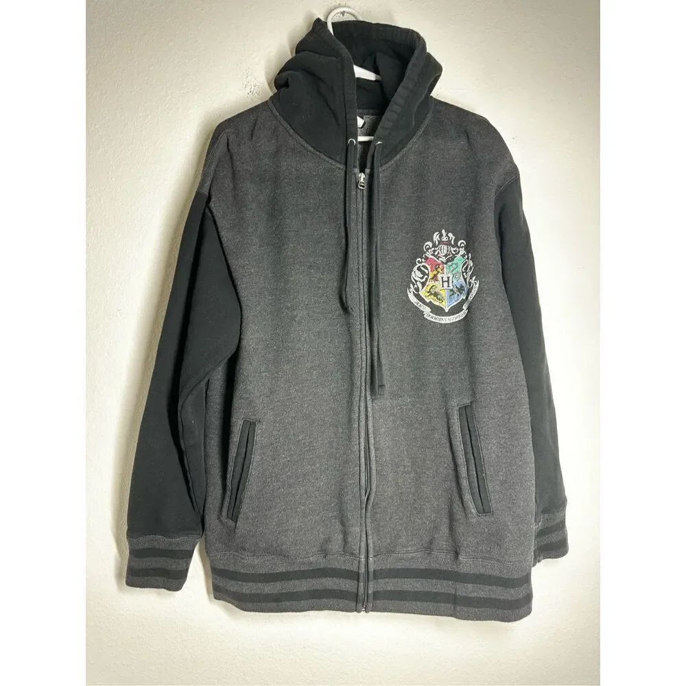 Universal Studios Hogwarts Harry Potter Full Zip Jacket Sweater Men Sz M *Notes